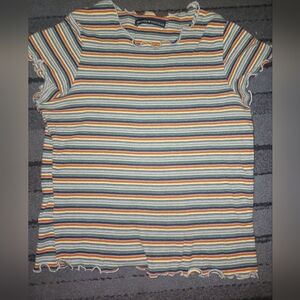 LIKE NEW Brandy Melville Colorful Striped Ribbed Top Sz XS